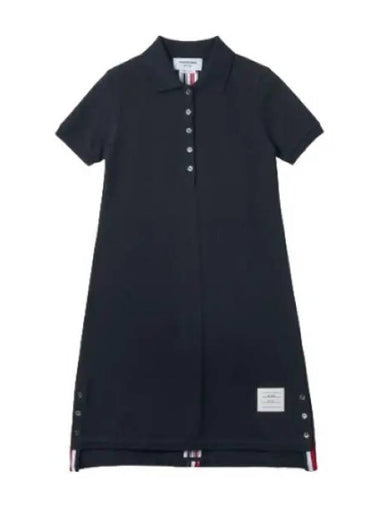 Short sleeve polo dress navy - THOM BROWNE - BALAAN 1