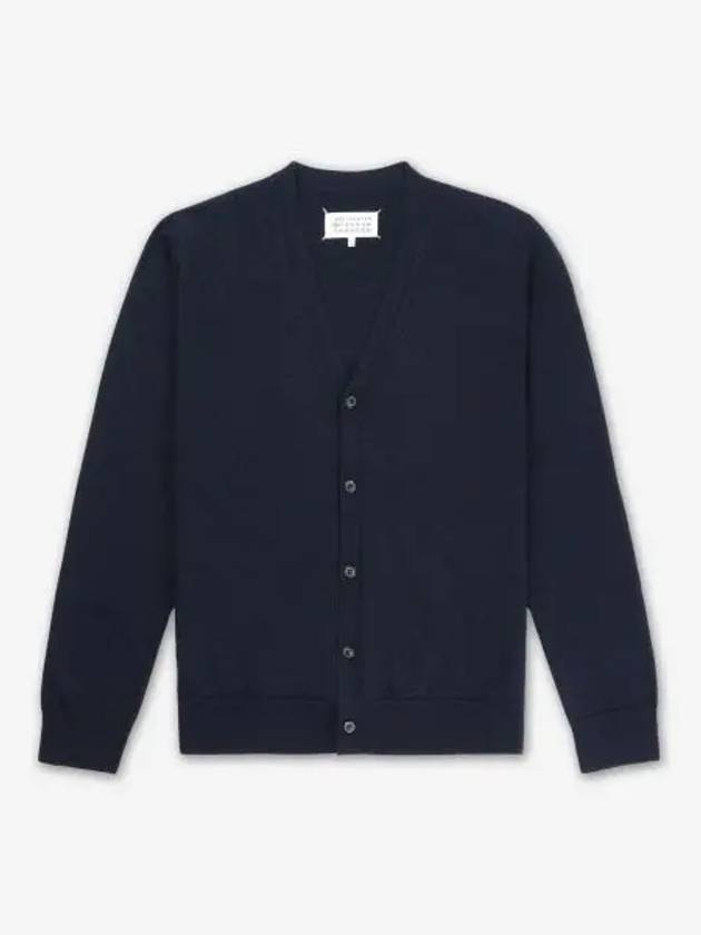 V-Neck Wool Cardigan Navy - MAISON MARGIELA - BALAAN 2