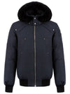 Men's Ballistic BALLISTIC Black Fur Bomber Jacket Navy Blue - MOOSE KNUCKLES - BALAAN.