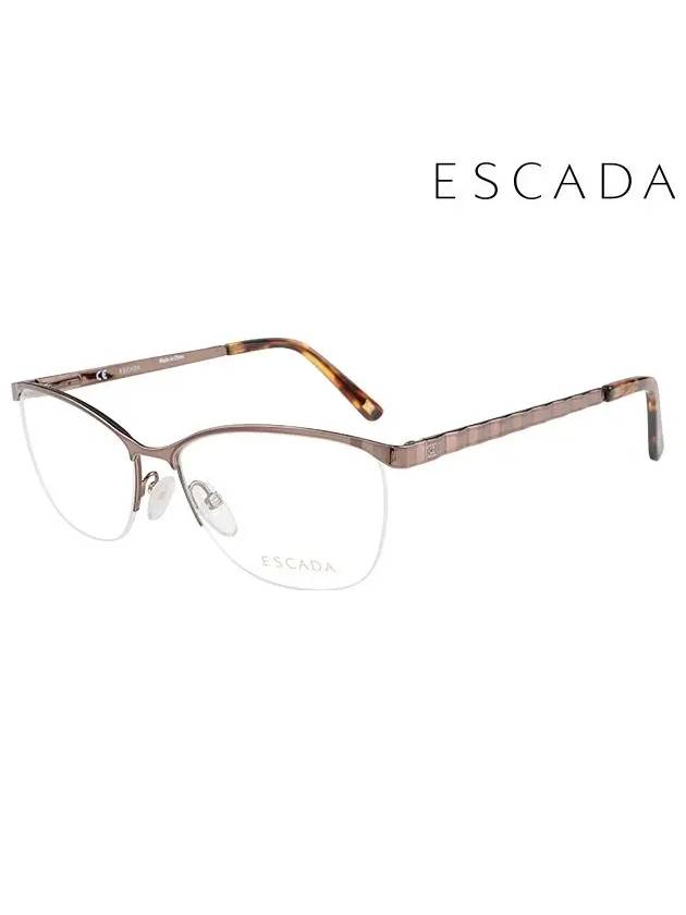 Glasses Frame VES873 0SRP Square Metal Women's Glasses - ESCADA - BALAAN 1