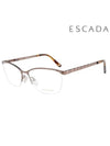 Glasses Frame VES873 0SRP Square Metal Women's Glasses - ESCADA - BALAAN 2