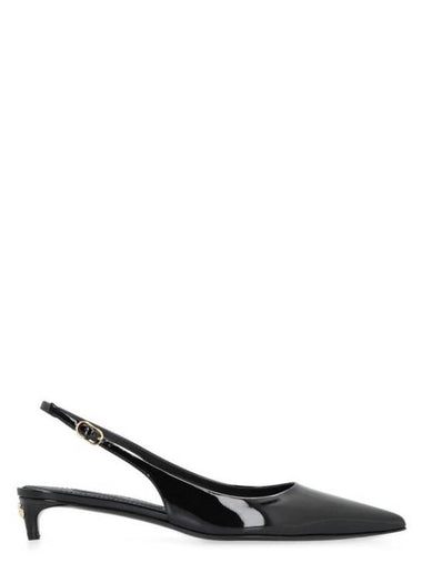 Pointed Toe Patent Calfs Slingback Heels Black - DOLCE&GABBANA - BALAAN 1