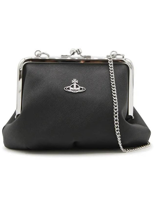 Women s Granny ORB Logo Silver Tote Chain Cross Bag Black 4B010006W S000B N401 - VIVIENNE WESTWOOD - BALAAN 1