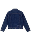 Trucker Cotton Denim Jacket Navy - CELINE - BALAAN 4