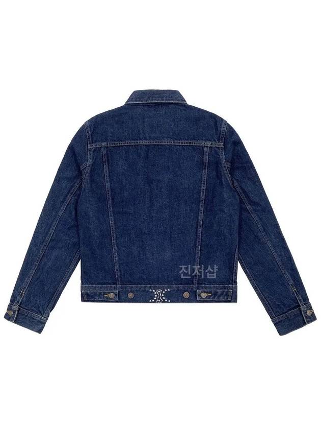 Trucker Cotton Denim Jacket Navy - CELINE - BALAAN 3