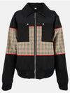 Kids Check Panel Harrington Zip-Up Jacket Black - BURBERRY - BALAAN 2