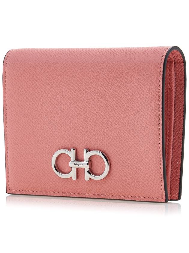 Gancini Compact Half Wallet Coral - SALVATORE FERRAGAMO - BALAAN 3