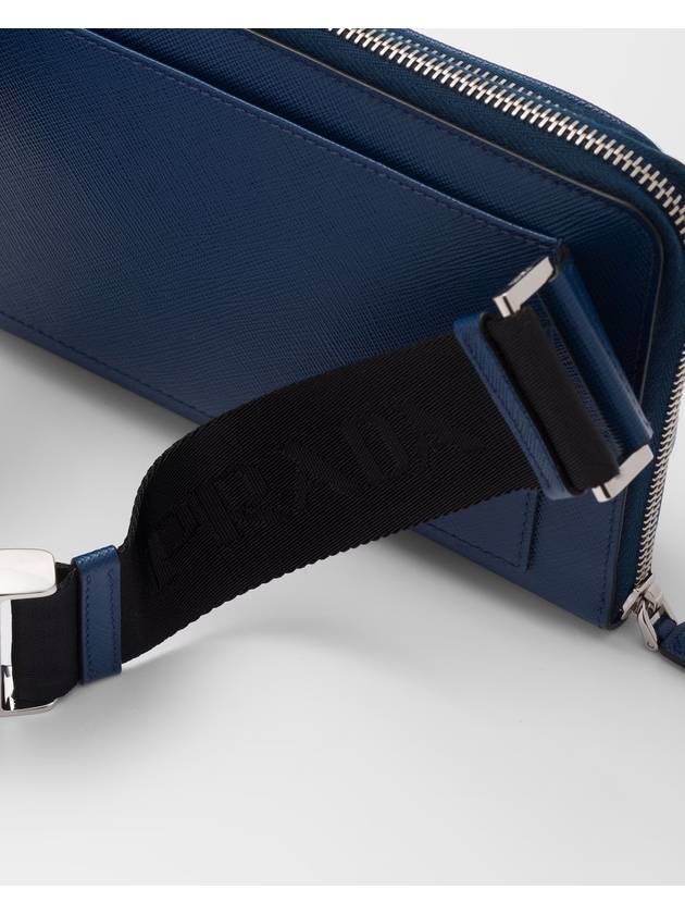 Saffiano Leather Belt Bag Blue - PRADA - BALAAN 6