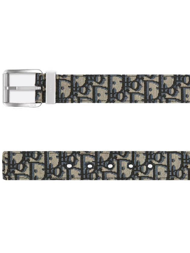 Logo Jacquard Leather Belt Black Beige - DIOR - BALAAN 4