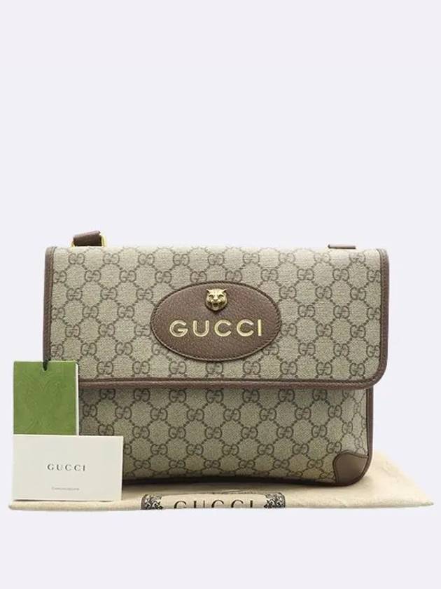 495654 GG Supreme Canvas Neo Vintage Messenger Shoulder Bag and Cross - GUCCI - BALAAN 1