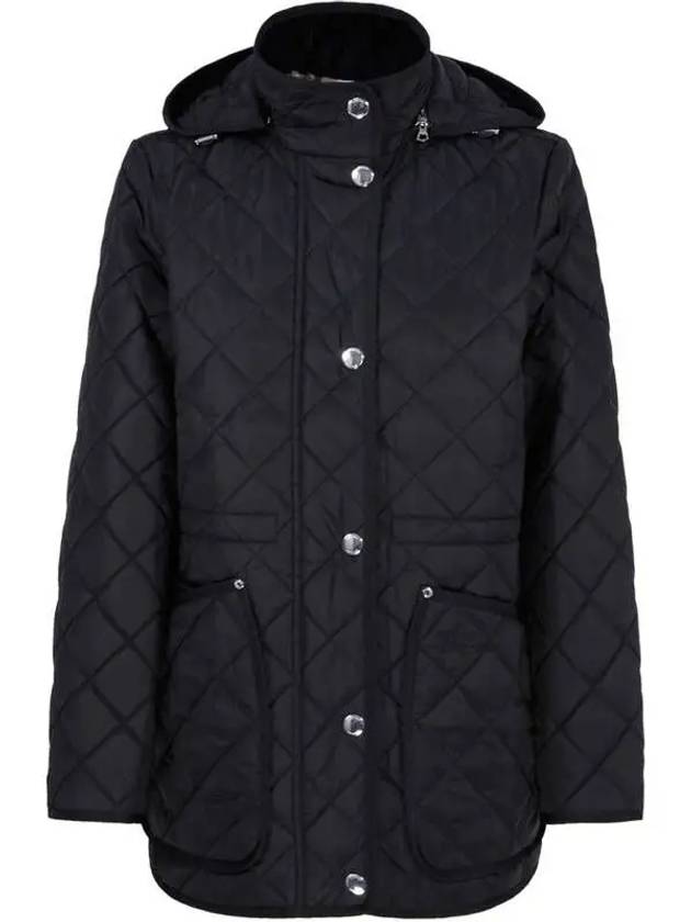 Diamond Quilted Long Nylon Jacket Black - BURBERRY - BALAAN 2