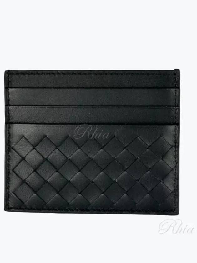 Men's Intrecciato Card Wallet Black - BOTTEGA VENETA - BALAAN 2