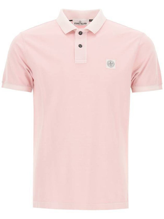 Men's Logo Wappen Short Sleeve PK Shirt Pink - STONE ISLAND - BALAAN.