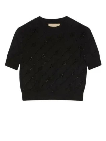 GG Interlocking Cashmere Knit Top Black - GUCCI - BALAAN 2