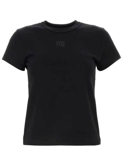 Logo Print Short Sleeve T-Shirt Black - ALEXANDER WANG - BALAAN 2