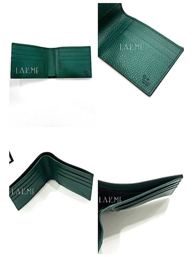 GG Interlocking Two Tone Half Wallet Black Green - GUCCI - BALAAN 3