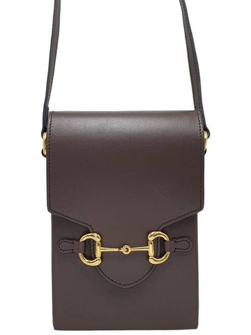 Women s 625615 Horsebit 1955 Brown Leather Mini Cross Bag - GUCCI - BALAAN 1