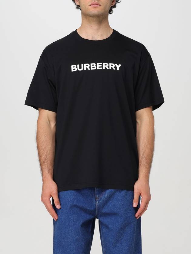 Logo Print Cotton Short Sleeve T-Shirt Black - BURBERRY - BALAAN 2