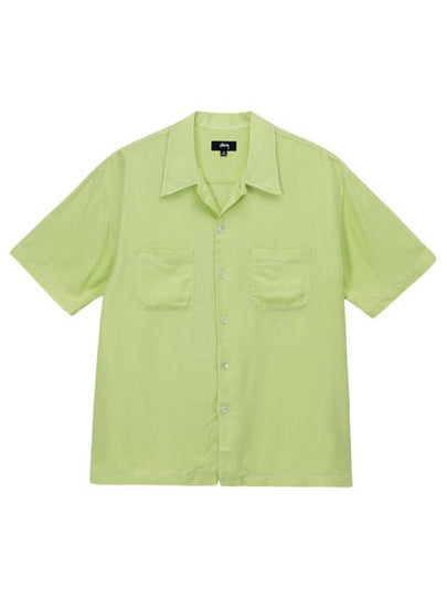 Contrast Pick Stitch Short Sleeve Shirt Lime - STUSSY - BALAAN 2