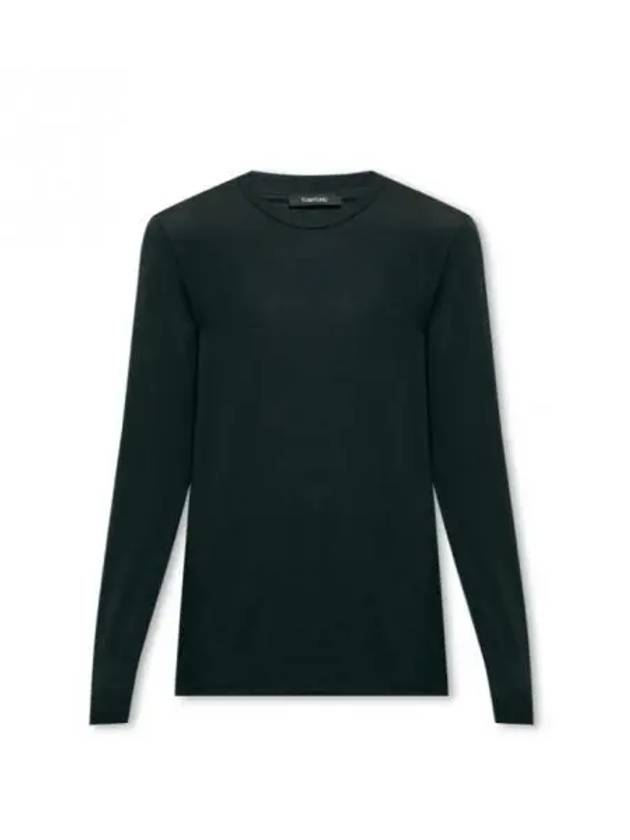 Cotton Crew Neck Long Sleeve T-Shirt Black - TOM FORD - BALAAN 2