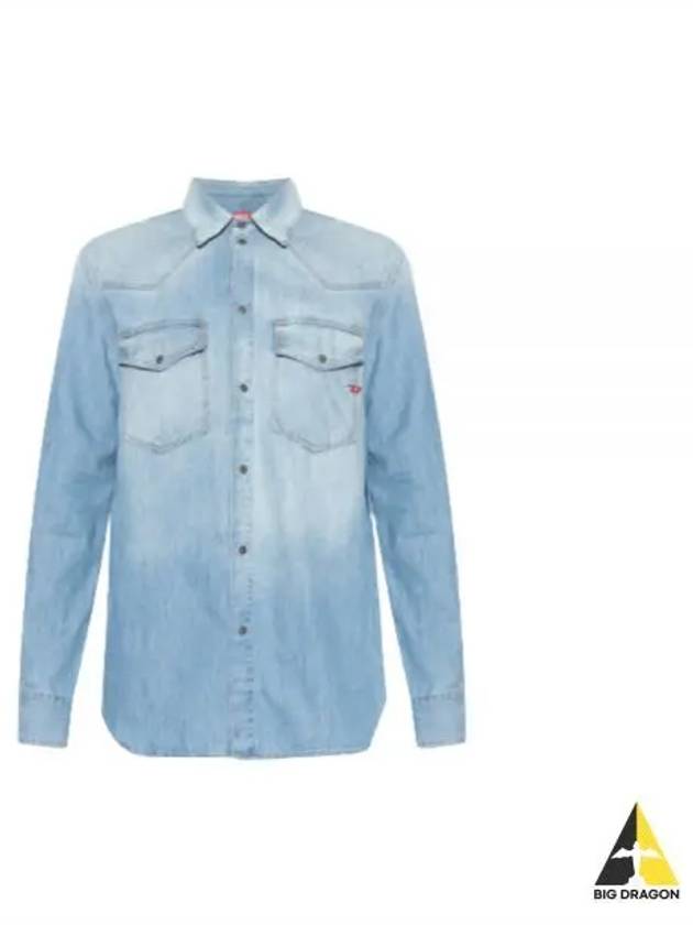 D Ocean Western Denim Long Sleeve Shirt Blue - DIESEL - BALAAN 2