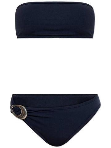 Bottega Veneta Two-piece Swimsuit With Appliqué, Women's, Navy Blue - BOTTEGA VENETA - BALAAN 1