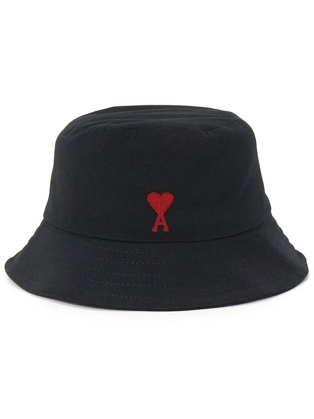 De Coeur Embroidery Bucket Hat Black - AMI - BALAAN 3