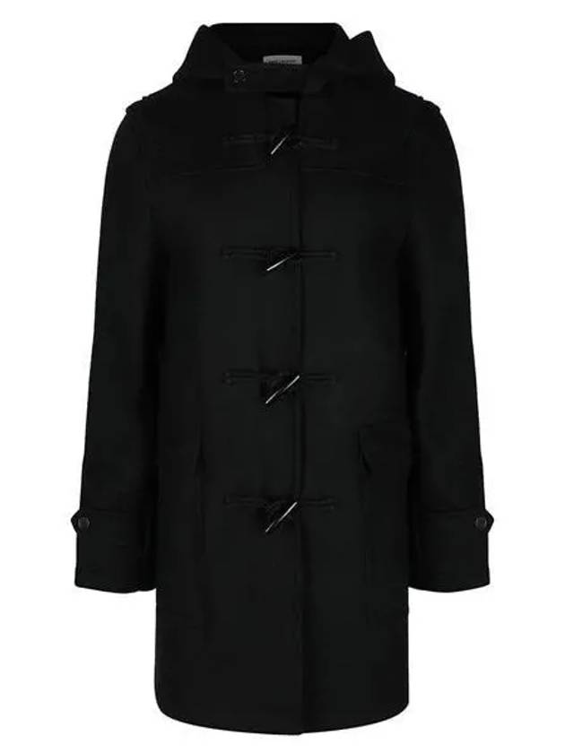 Tteokbokki Wool Duffel Coat Black - SAINT LAURENT - BALAAN 2