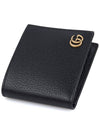 GG Marmont Leather Bi Fold Wallet Black Gold - GUCCI - BALAAN 6