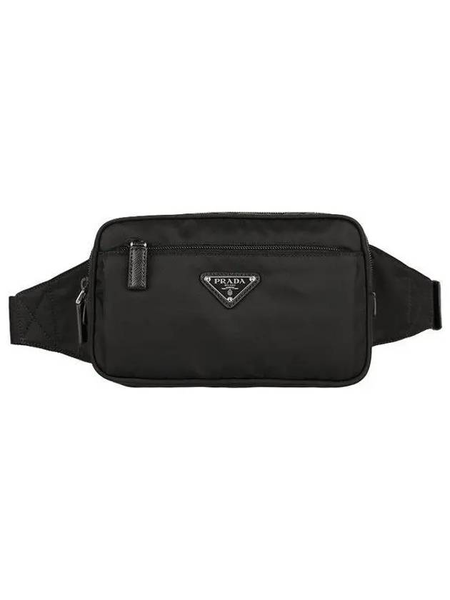 Re-Nylon And Saffiano Leather Belt Bag Black - PRADA - BALAAN 2