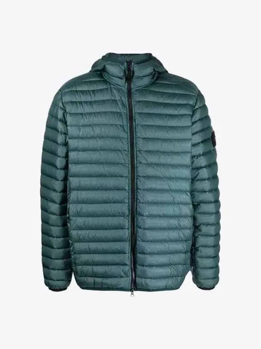 Room Woven Chamber Recycled Nylon Down Padding Hooded Jacket Green - STONE ISLAND - BALAAN 2