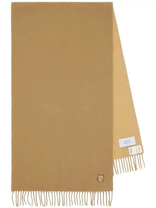 Bold Fox Head Double Face Scarf Beige - MAISON KITSUNE - BALAAN 2