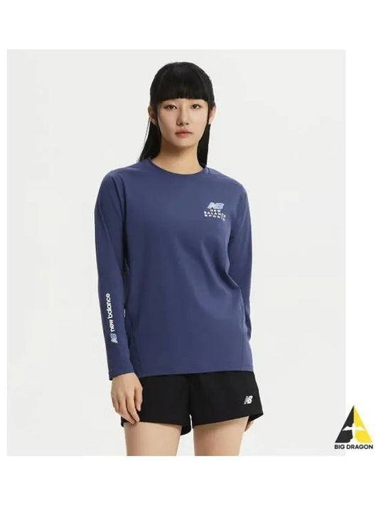 NBNDE22613 UNI Basic Long Sleeve Rash Guard DBLUE - NEW BALANCE - BALAAN 1