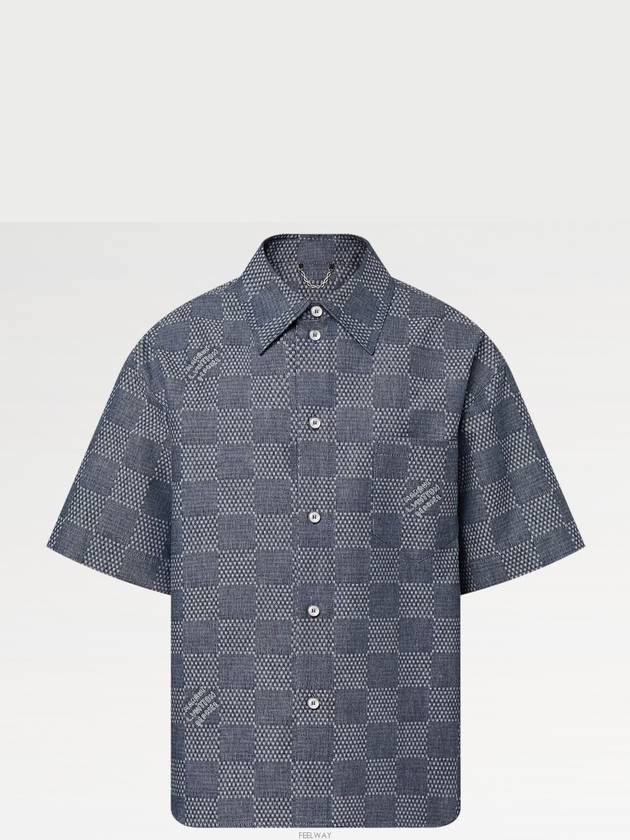 1AFXLS Damier short sleeved chambray shirt - LOUIS VUITTON - BALAAN 5