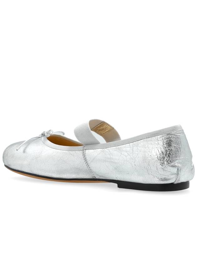 Anine Bing Leather Ballet Flats, Women's, Silver - ANINE BING - BALAAN 5