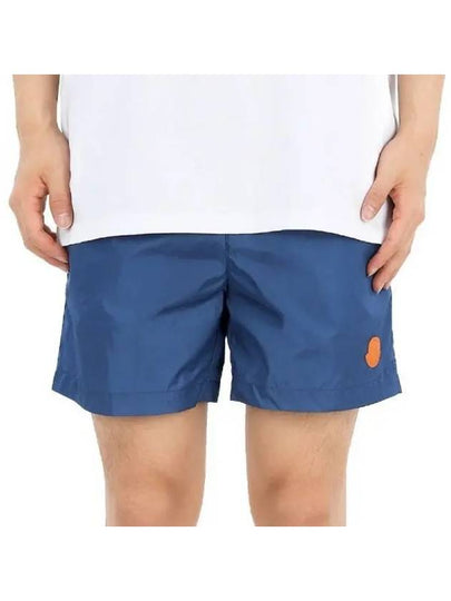 Logo Patch Banding Swim Shorts Blue - MONCLER - BALAAN 2