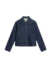 La Veste De Nimes Jao Boxy Denim Jacket Navy Brown - JACQUEMUS - BALAAN 1