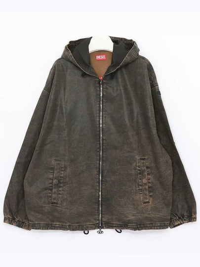 D-Wynny-S Track Hooded Jacket Brown - DIESEL - BALAAN 2