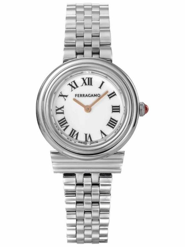 Women's Gancini Quartz Watch Silver - SALVATORE FERRAGAMO - BALAAN 1