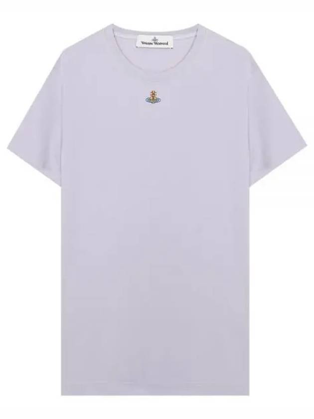 Embroidered Logo Short Sleeve T-Shirt Violet - VIVIENNE WESTWOOD - BALAAN 2