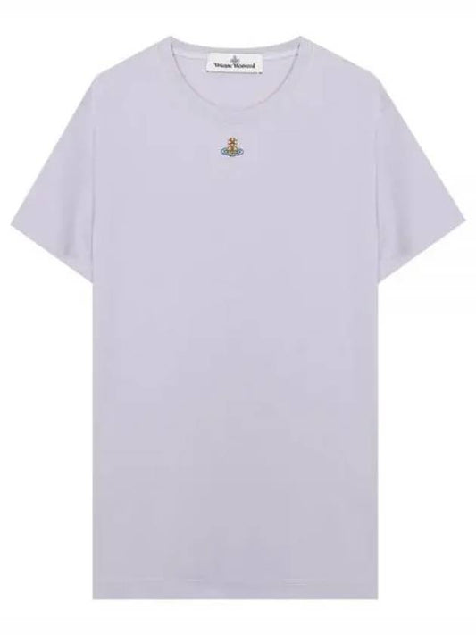 Embroidered Logo Short Sleeve T-Shirt Violet - VIVIENNE WESTWOOD - BALAAN 2