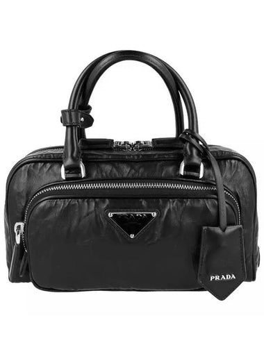 Triangle Logo Antiqued Tote Bag Black - PRADA - BALAAN 1