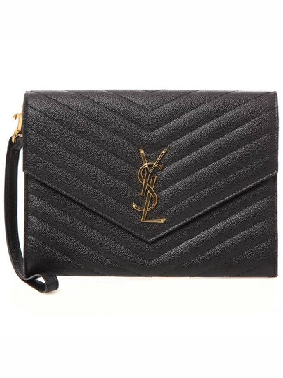 Grain De Poudre Cassandre Clutch Bag Black - SAINT LAURENT - BALAAN 2