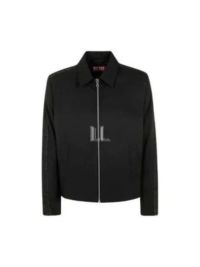 J Rhein Wool Blend Denim Blouson Jacket Black - DIESEL - BALAAN 2