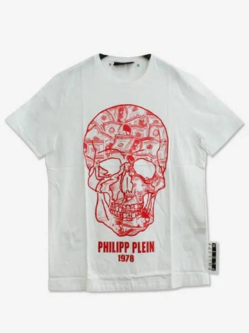 Men s Short Sleeve T Shirt White MTK3205 PJY002N 0113 J 8 - PHILIPP PLEIN - BALAAN 1