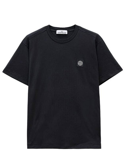 Logo Patch Short Sleeves T-Shirt Black - STONE ISLAND - BALAAN 2