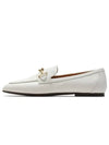 Women's Double T Logo Leather Loafers White - TOD'S - BALAAN 2