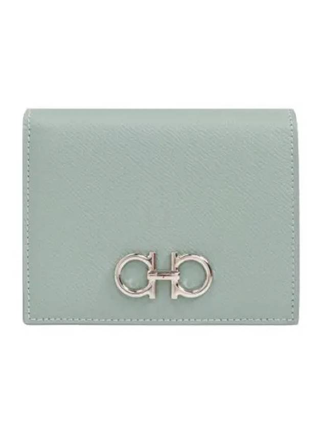 Gancini Compact Half Wallet Light Green - SALVATORE FERRAGAMO - BALAAN 2