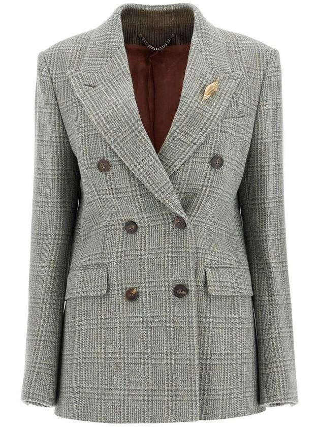 Double breasted Shetland wool jacket Sage - GOLDEN GOOSE - BALAAN 1