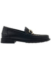 FF O Rock Fabric Leather Loafers Black Brown - FENDI - BALAAN 3